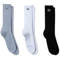 Lacoste Unisex Lacoste Sport High-Cut Socks (3 Pairs) - Grey Chine/White/Black