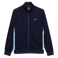 Lacoste Mens  Zippered Ripstop Tennis Sweatshirt - Navy Blue