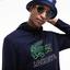 Lacoste Mens Croc Graphic Hoodie - Navy Blue - thumbnail image 2