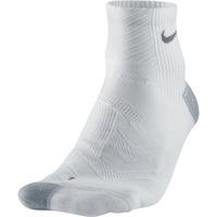 Nike Elite Cushion Quarter Running Socks (1 Pair) - White/Grey
