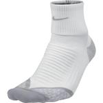 Nike Elite Cushion Quarter Running Socks (1 Pair) - White/Grey