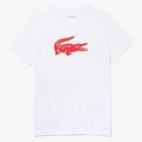 Lacoste Mens 3D Print T-Shirt - White/Red