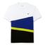 Lacoste Sport Mens Tennis Colourblock T-Shirt - White/Blue/Yellow - thumbnail image 1