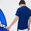 Lacoste Sport Mens Colorblock Pique Djokovic Tee - Marino Blue/White