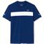 Lacoste Sport Mens Colorblock Pique Djokovic Tee - Marino Blue/White