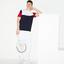 Lacoste Mens Colourblock Tech Pique T-Shirt- White/Navy Blue/Red - thumbnail image 3