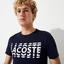 Lacoste Mens Sport Printed Cotton Blend T-Shirt - Navy Blue/White - thumbnail image 5