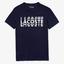 Lacoste Mens Sport Printed Cotton Blend T-Shirt - Navy Blue/White - thumbnail image 1