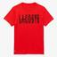 Lacoste Mens Sport Printed Cotton Blend T-Shirt - Red/Black - thumbnail image 1