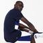 Lacoste Mens Signature Band Colourblock Pique T-Shirt - Navy Blue/White - thumbnail image 3
