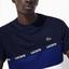 Lacoste Mens Signature Band Colourblock Pique T-Shirt - Navy Blue/White - thumbnail image 4