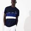 Lacoste Mens Signature Band Colourblock Pique T-Shirt - Navy Blue/White - thumbnail image 5