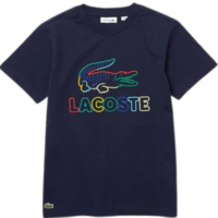Lacoste Boys Crew Neck Print T-Shirt - Navy