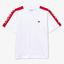 Lacoste Boys Crew Neck Lettered Bands Cotton T-Shirt - White/Red - thumbnail image 1