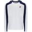 Fila Mens Long Sleeve Crew Sweatshirt - White/Fila Navy - thumbnail image 1