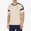 Fila Mens Pro Heritage Pin Stripe Short Sleeved T-Shirt - Ecru/Fila Navy - thumbnail image 1