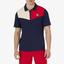 Fila Mens Pro Heritage Short Sleeve Tennis Polo - Navy Blue/Red