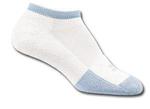 Thorlo Thin Cushion Micro-Mini Crew Tennis Socks (1 Pair) - M/UK8-9.5 (White/Blue)