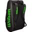 Wilson Tour 15 Racket Bag - Black/Blade Green - thumbnail image 3