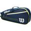 Wilson Junior 3 Racket Bag - Navy/Lime Green - thumbnail image 1