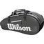 Wilson Super Tour 6 Racket Bag - Black/Grey - thumbnail image 1