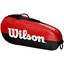 Wilson Team 3 Racket Bag - Black/Red - thumbnail image 2