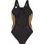 Adidas Womens 3-Stripes Authentic One-piece Swimsuit - Dark Grey - thumbnail image 2