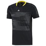 Adidas Mens Clima 365 Cool Tee - Black/Dark-Onix/Vivid-Yellow - thumbnail image 1
