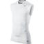 Nike Pro Combat Core Sleeveless Shirt - White/Cool Grey - thumbnail image 1