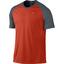 Nike Mens Miler UV Short Sleeve Running Shirt - Team Orange/Reflective Silver - thumbnail image 1