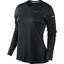 Nike Womens Miler Long Sleeve Running Top - Black/Reflective Silver - thumbnail image 1