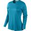 Nike Womens Miler Long Sleeve Running Top - Blue/Silver - thumbnail image 1