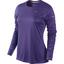 Nike Womens Miler Long Sleeve Running Top - Purple/Reflective Silver - thumbnail image 1