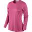 Nike Womens Miler Long Sleeve Running Top - Dynamic Pink/Reflective Silver - thumbnail image 1