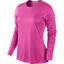 Nike Womens Miler Long Sleeve Running Top - Pink Pow/Silver - thumbnail image 1