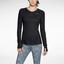 Nike Dri-FIT Wool Womens V-Neck Top - Black - thumbnail image 1