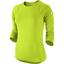 Nike Womens Baseline 3/4 Sleeve Top - Volt/White - thumbnail image 1
