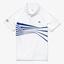 Lacoste Mens Djokovic Graphic Print Polo - White/Blue - thumbnail image 1