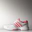 Adidas Womens Barricade Court Tennis Shoes - White/Red - thumbnail image 1