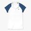 Lacoste Womens Open Neck Polo Tee - White/Blue - thumbnail image 1
