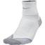 Nike Elite Cushion Quarter Running Socks (1 Pair) - White/Grey - thumbnail image 1