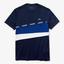 Lacoste Mens Signature Band Colourblock Pique T-Shirt - Navy Blue/White - thumbnail image 1