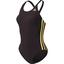Adidas Womens 3-Stripes Authentic One-piece Swimsuit - Dark Grey - thumbnail image 1