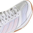 Adidas Womens Ligra 8 Indoor Court Shoes - Cloud White/Distilled Pink/Gold Metallic - thumbnail image 6
