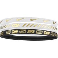 Nike Metallic Hairbands (Pack of 3) - Black/White/Gold