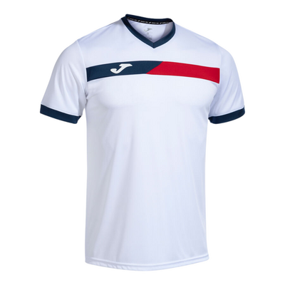 Joma Mens Court Short Sleeve Tee - White/Red/Navy