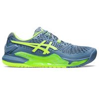 Asics Mens GEL-Resolution 9 Tennis Shoes - Steel Blue/Hazard Green