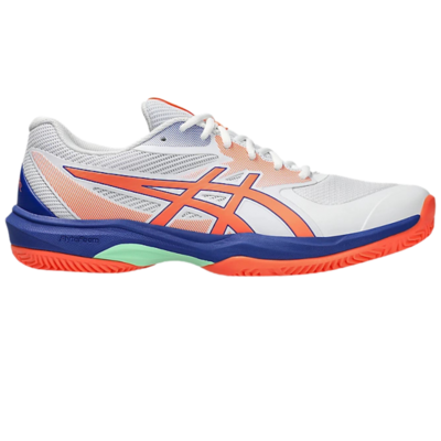 Asics Mens Game FF Padel Shoes - White/Vivid Coral