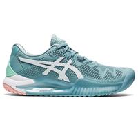 Asics Womens GEL-Resolution 8 Tennis Shoes - Smoke Blue/White