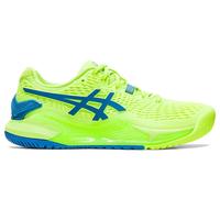 Asics Womens GEL-Resolution 9 Tennis Shoes - Hazard Green / Reborn Blue